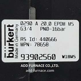 Burkert 0290 A 20,0 EPDM MS